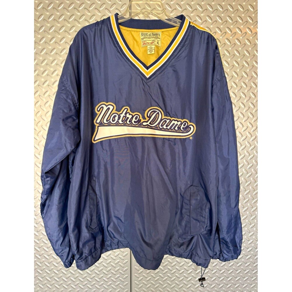 Vtg Y2K Steve & Barry's Notre Dame Fighting Irish Pullover Windbreaker Jacket XL